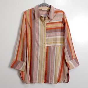 Soft Surroundings Maddalena striped blouse sz M